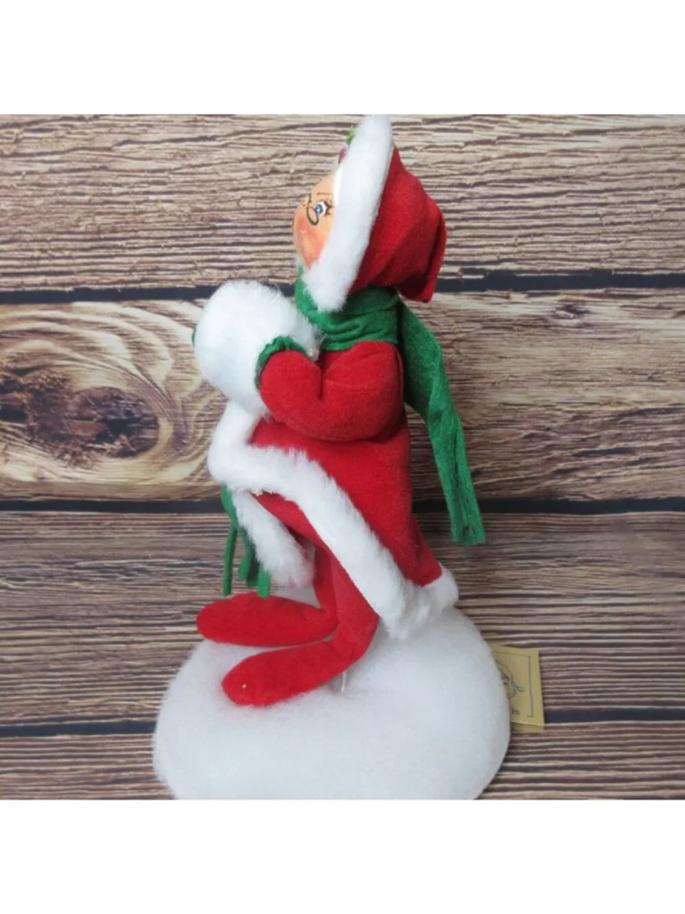 Annalee Doll Caroling Mrs. Claus & White Fur Muff Open Eyes #521589 Vintage 1989